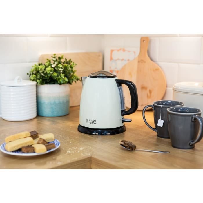 Bouilloire Compacte Russell Hobbs 24994-70 Colours Plus - 1L, Rapide, Filtre Anti-Calcaire, Creme - Paloma Tech