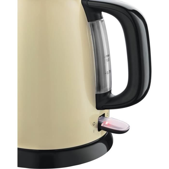 Bouilloire Compacte Russell Hobbs 24994-70 Colours Plus - 1L, Rapide, Filtre Anti-Calcaire, Creme - Paloma Tech