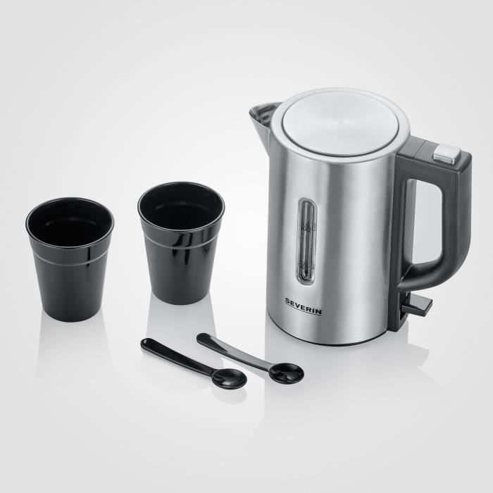 Bouilloire de voyage SEVERIN WK3647 - 0,5 L - 1100 W - Inox et noir - Paloma Tech