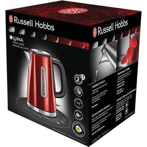 Bouilloire Electrique 1.7L Luna - RUSSELL HOBBS - Ébullition Rapide - Rouge - Paloma Tech