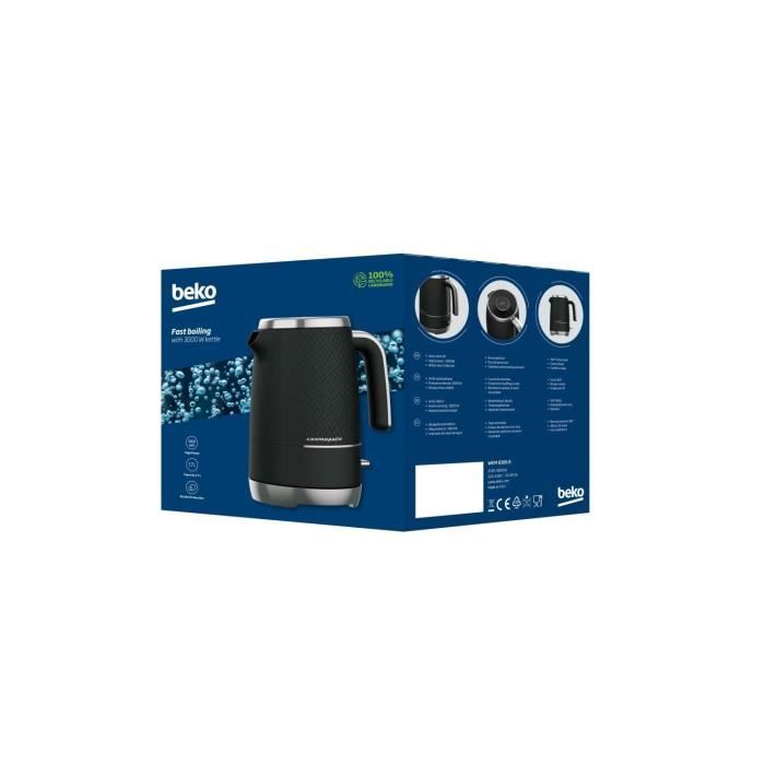 Bouilloire électrique - BEKO - WKM8306B - 1,7 L - 3000 W - Noir - Paloma Tech