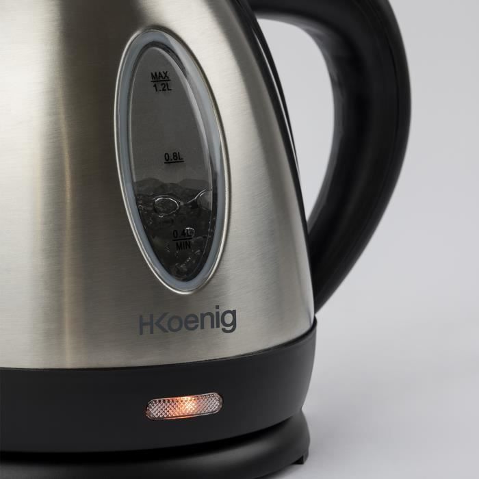 Bouilloire électrique H.KoeNIG BO12 - 1,2 L - Inox - Paloma Tech