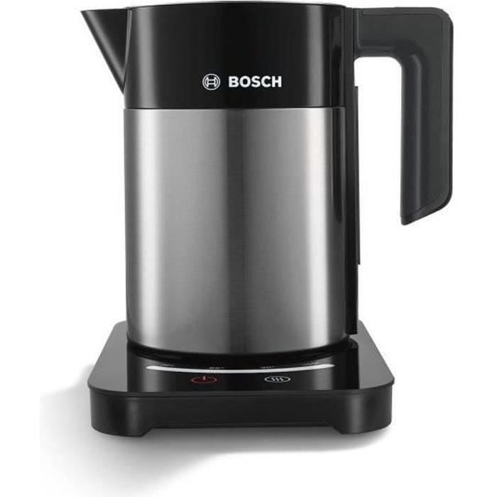 Bouilloire électrique programmable BOSCH TWK7203 - Noir et Inox - 1,7L - Socle 360° - Arret automatique - Paloma Tech