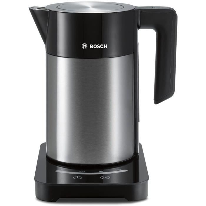 Bouilloire électrique programmable BOSCH TWK7203 - Noir et Inox - 1,7L - Socle 360° - Arret automatique - Paloma Tech