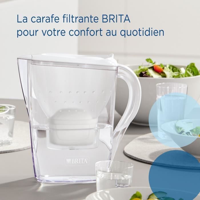 Bouteille et carafe filtrante Brita BRITA Carafe filtrante Marella blanche (2,4L) inclus 1 cartouche filtrante MAXTRA