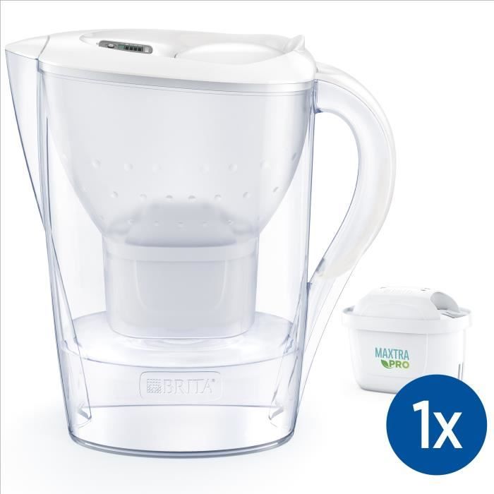 Bouteille et carafe filtrante Brita BRITA Carafe filtrante Marella blanche (2,4L) inclus 1 cartouche filtrante MAXTRA