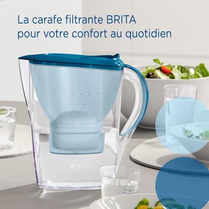 Bouteille et carafe filtrante Brita BRITA Carafe filtrante Marella bleue (2,4L) inclus 1 cartouche filtrante MAXTRA PRO