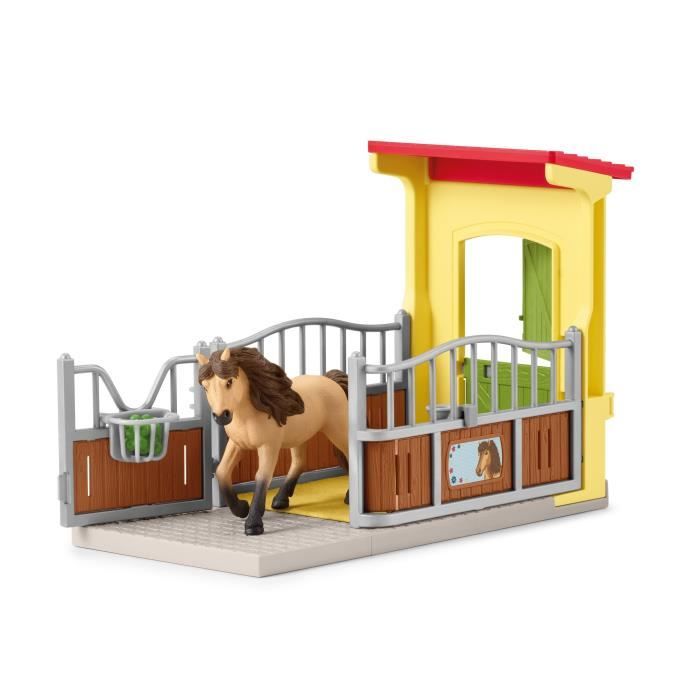 Box avec Poney Icelandais - Extension Ferme Educative Coffret schleich avec 1 box et 1 figurine poney pour enfants