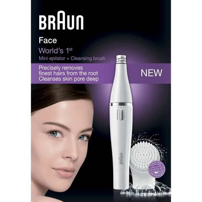 Braun FaceSpa 810 Épilateur Électrique Femme Visage et Épilation Brosse Nettoyante Pour Épilation et Nettoyage Du Visage