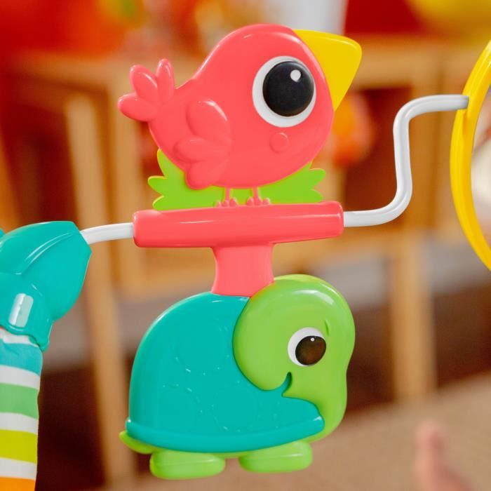 BRIGHT STARTS Transat bébé Animaux Vibrations apaisantes Arche d’éveil avec jouets interactifs