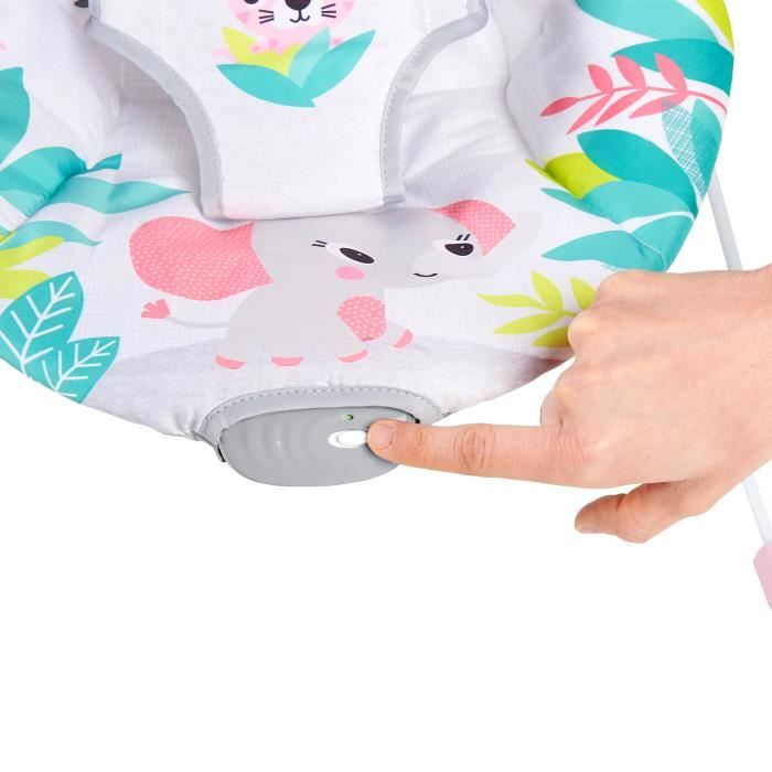 BRIGHT STARTS Transat bébé Flamant Rose Vibrations apaisantes Arche d’éveil avec jouets interactifs