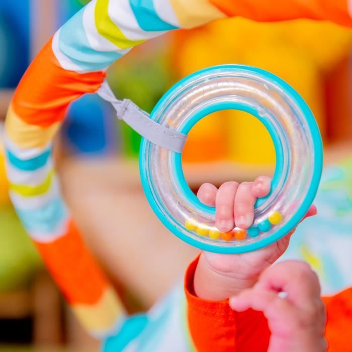 BRIGHT STARTS Transat bébé Toucan Vibrations apaisantes Arche d’éveil avec jouets interactifs