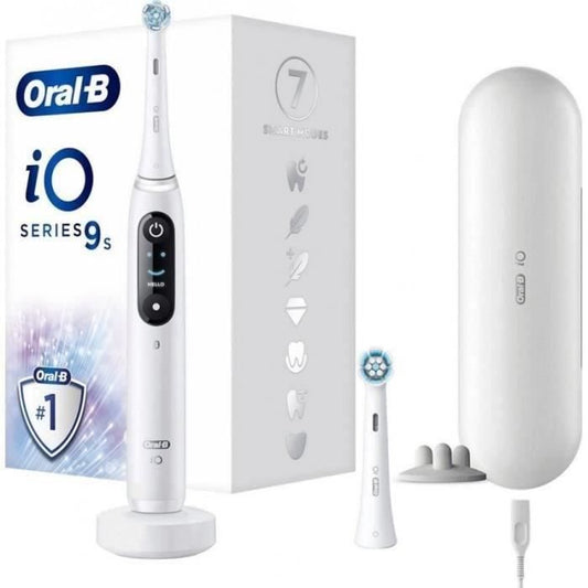 Brosse a Dents Électrique Oral-B iO 9N - Blanc - Oscillatoire - 2 Brossettes 1 Étui De Voyage Chargeur