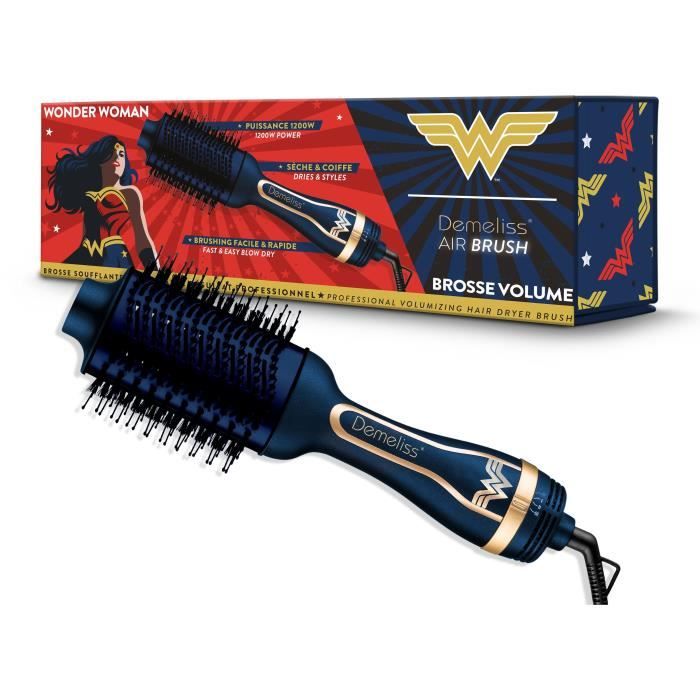 Brosse soufflante volumisante SAINT ALGUE-DEMELISS - Wonder Woman - 1200w - 3 réglages de température - revetement