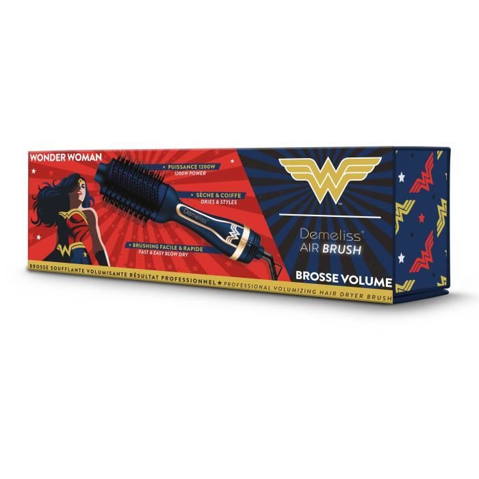 Brosse soufflante volumisante SAINT ALGUE-DEMELISS - Wonder Woman - 1200w - 3 réglages de température - revetement