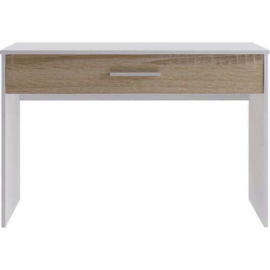 Bureau Grand  Tiroir - Décor blanc et chene -  L 110 x P 56 x H 81,5 cm - Paloma Tech