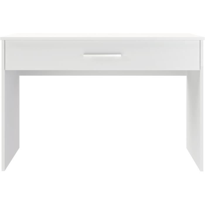 Bureau grand tiroir - Mélaminé blanc - 110 x 56 x 81,5 cm