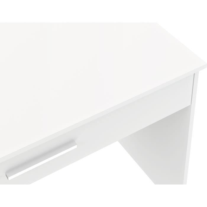 Bureau grand tiroir - Mélaminé blanc - 110 x 56 x 81,5 cm