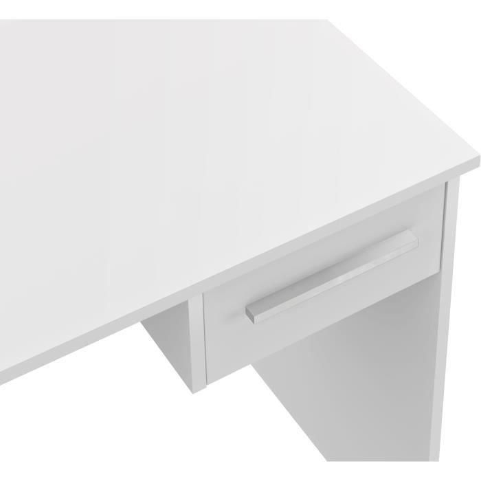 Bureau petit tiroir - Mélaminé blanc - 90 x 50 x 74 cm