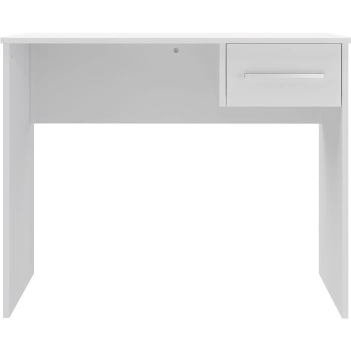 Bureau petit tiroir - Mélaminé blanc - 90 x 50 x 74 cm