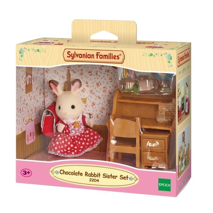 Bureau pour enfant Sylvanian Families - Soeur Lapin Chocolat - Accessoires inclus