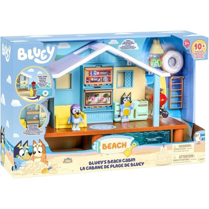 Cabane de Plage de Bluey - BLUEY - Set de jeu avec figurine exclusive et plus de 10 accessoires