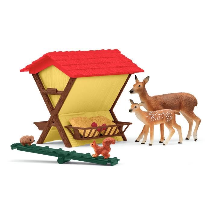 Cabane des animaux de la foret Coffre schleich 42658 Farm World pour enfants des 3 ans