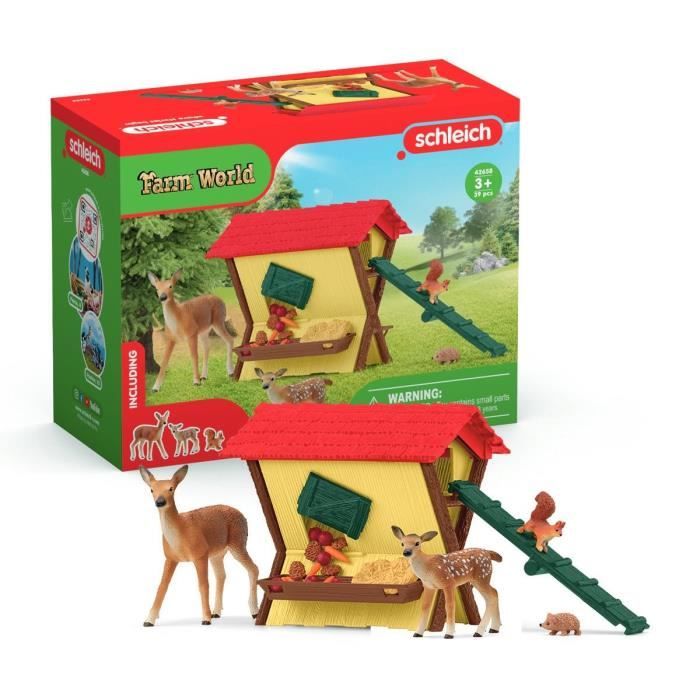 Cabane des animaux de la foret Coffre schleich 42658 Farm World pour enfants des 3 ans