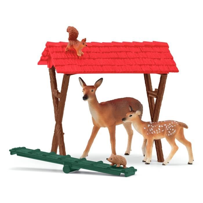 Cabane des animaux de la foret Coffre schleich 42658 Farm World pour enfants des 3 ans