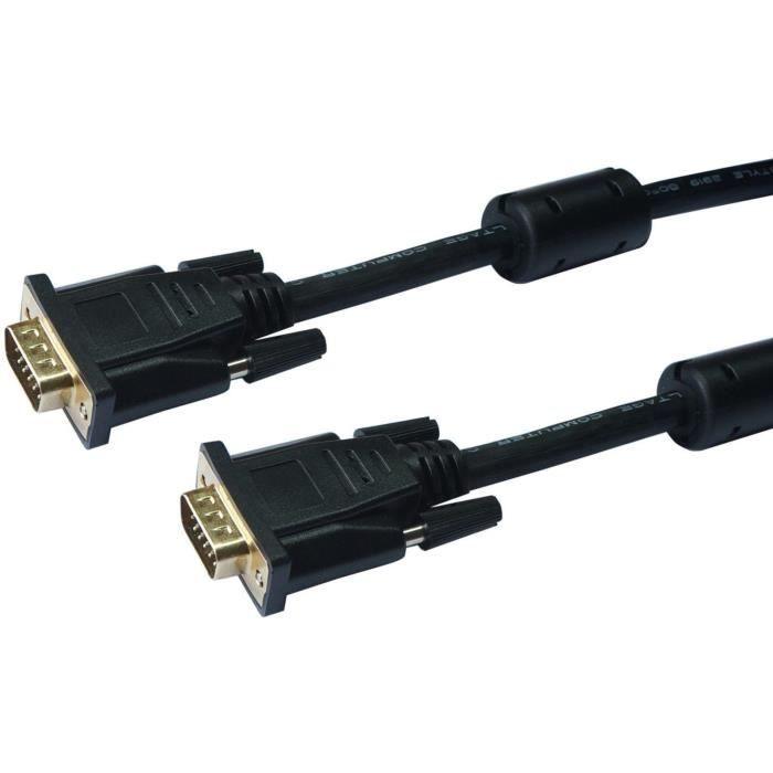 Cable VGA 0.50m noir or - Paloma Tech