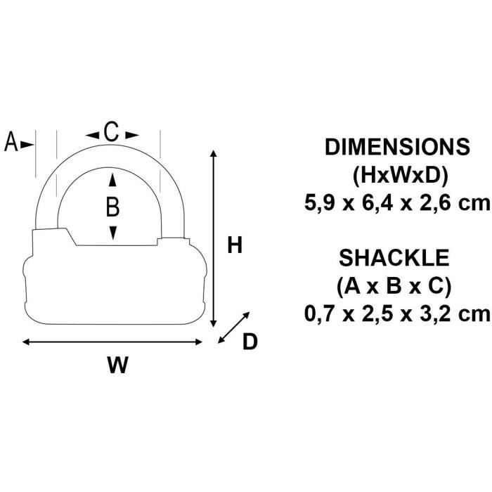 Cadenas a Combinaison - MASTER LOCK - 1520EURD - Gris - 5,9 x 6,4 x 2,6 cm