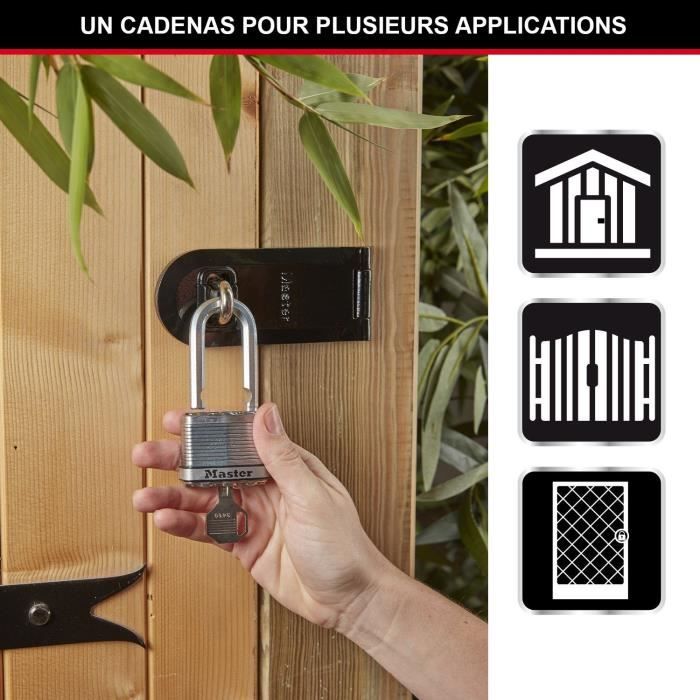 Cadenas Haute Sécurité - MASTER LOCK - M115EURTRILF - A Clé - Acier Laminé Recouvert - Extérieur - Anti-rouille