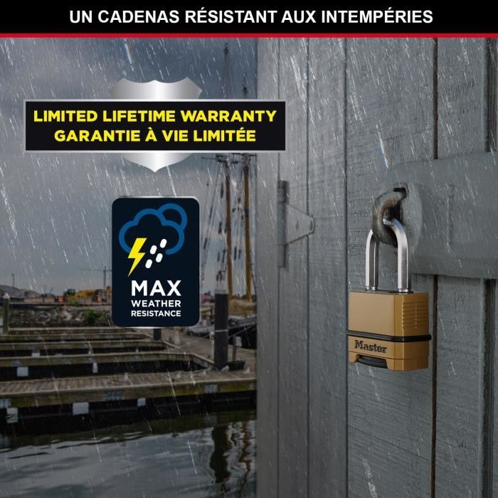 Cadenas Haute Sécurité - MASTER LOCK - M175EURDLF - Combinaison - Zinc - Anse L - Extérieur