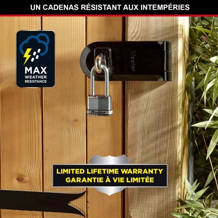 Cadenas Haute Sécurité - MASTER LOCK - M1EURTRILH - A Clé - Acier Laminé - Extérieur - Anse L - Pack de 3 - Idéal