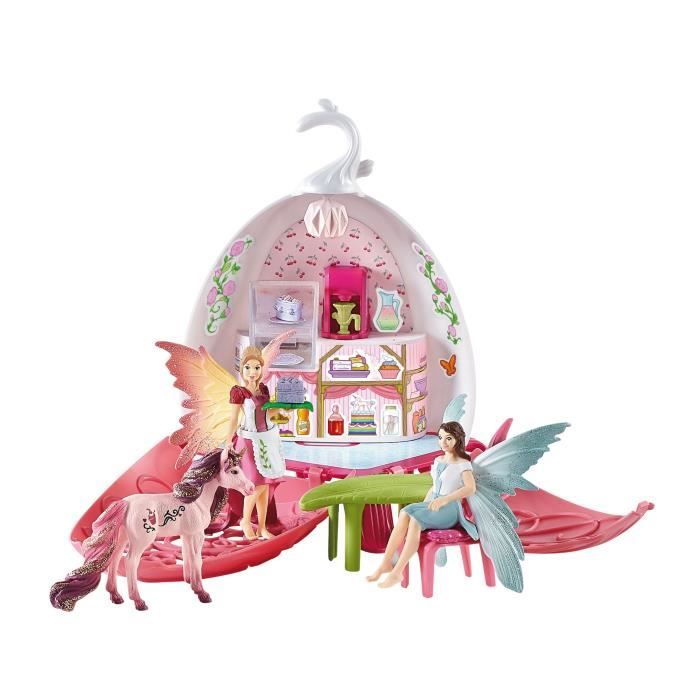 Café des Elfes - Coffret de jouets Magique de 21 Pieces avec Fée Licorne Maison et Accessoires - Maison de Poupées