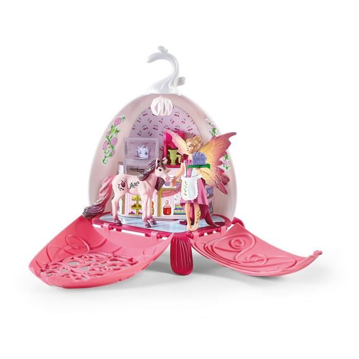 Café des Elfes - Coffret de jouets Magique de 21 Pieces avec Fée Licorne Maison et Accessoires - Maison de Poupées