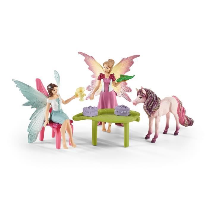 Café des Elfes - Coffret de jouets Magique de 21 Pieces avec Fée Licorne Maison et Accessoires - Maison de Poupées