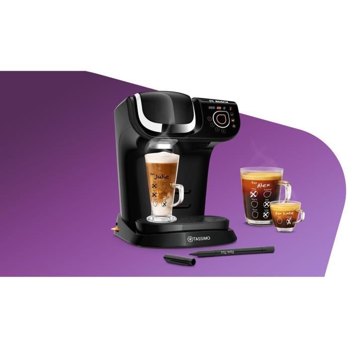 Cafetiere Tassimo - BOSCH TAS6502 - Noir - Espresso - Réservoir d’eau amovible - Pose libre