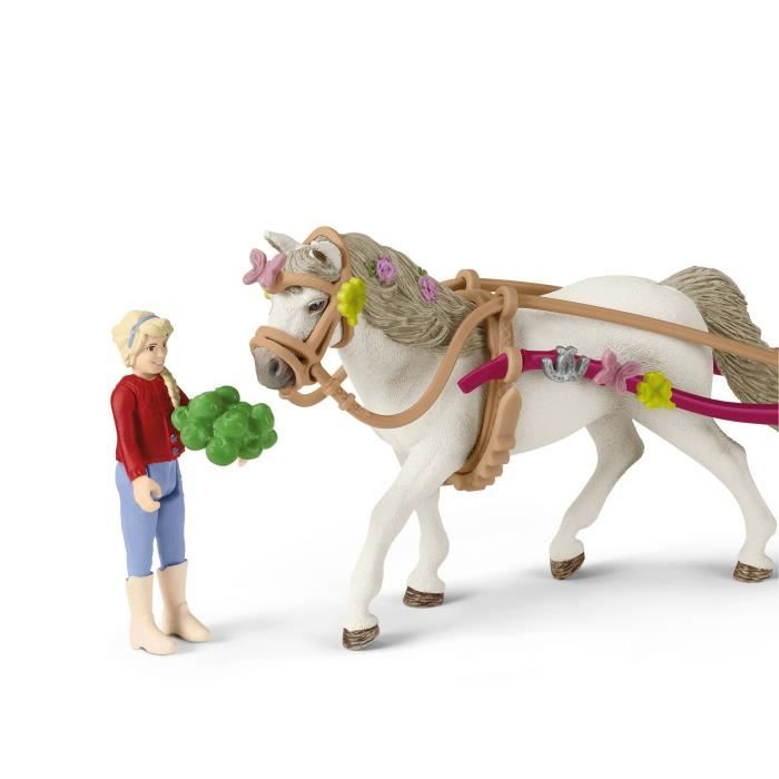 Caleche pour le spectacle équestre coffret schleich avec 32 éléments inclus dont 1 cheval schleich et 1 personnage