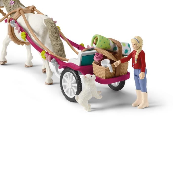 Caleche pour le spectacle équestre coffret schleich avec 32 éléments inclus dont 1 cheval schleich et 1 personnage