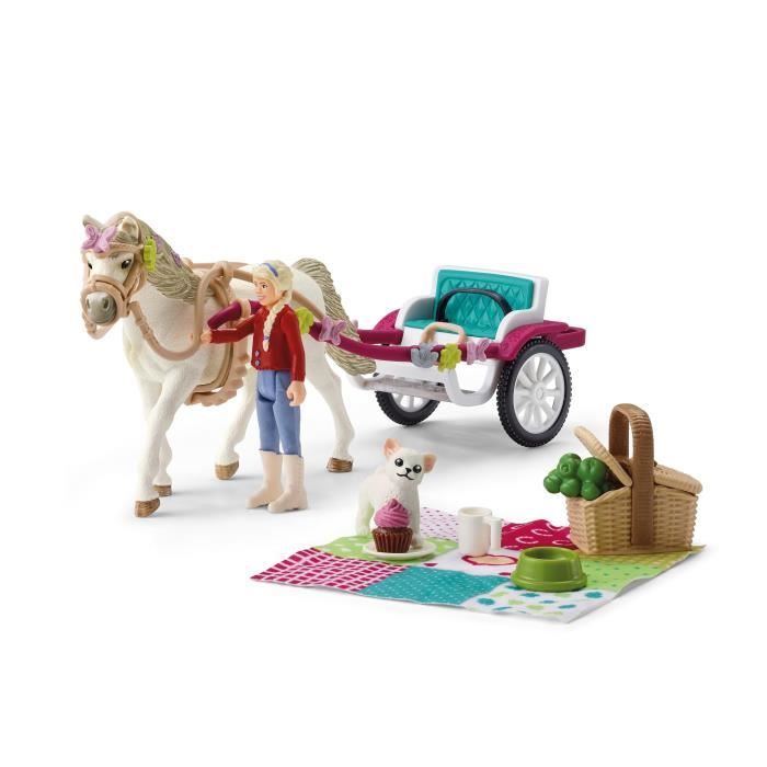 Caleche pour le spectacle équestre coffret schleich avec 32 éléments inclus dont 1 cheval schleich et 1 personnage