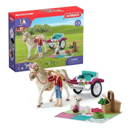 Caleche pour le spectacle équestre coffret schleich avec 32 éléments inclus dont 1 cheval schleich et 1 personnage