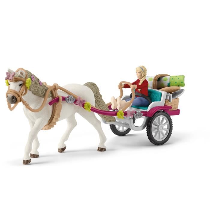 Caleche pour le spectacle équestre coffret schleich avec 32 éléments inclus dont 1 cheval schleich et 1 personnage