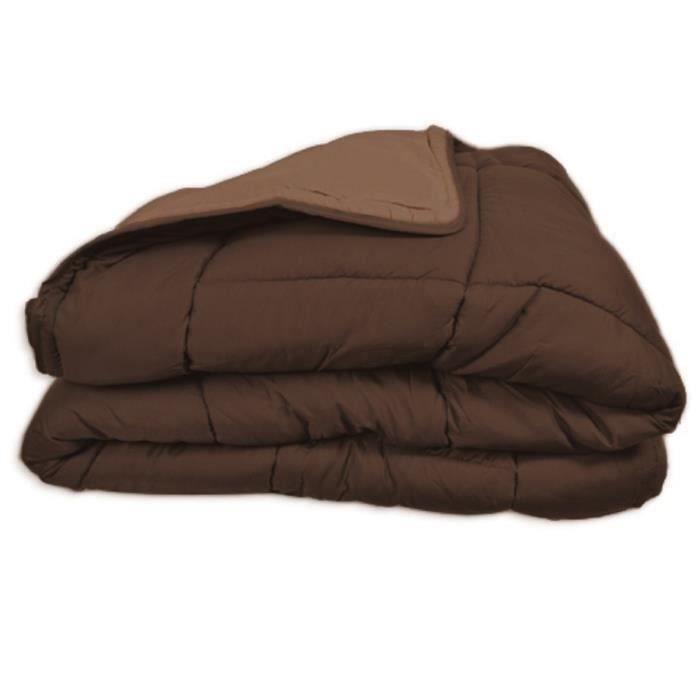 CALGARY Couette chaude Microfibre 400g/m² Choco & Moka 200x200cm - Paloma Tech