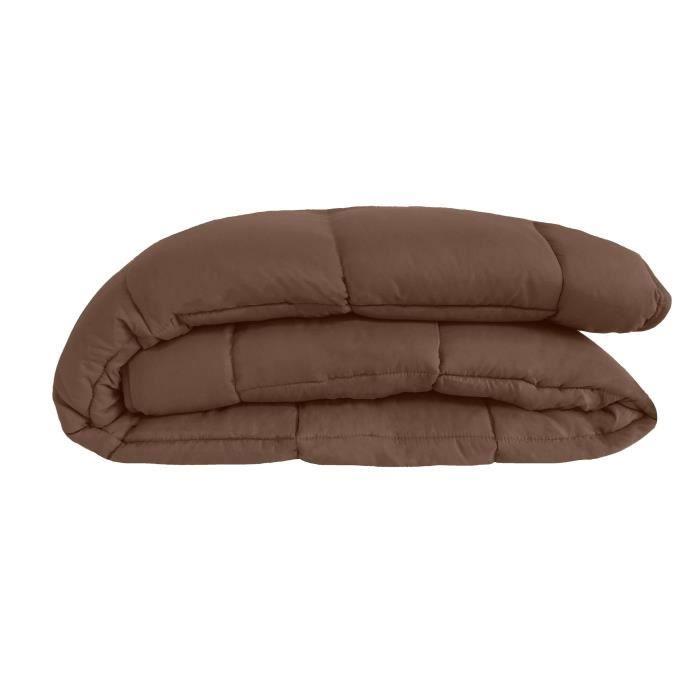 CALGARY Couette chaude Microfibre 400g/m² Choco & Moka 200x200cm - Paloma Tech