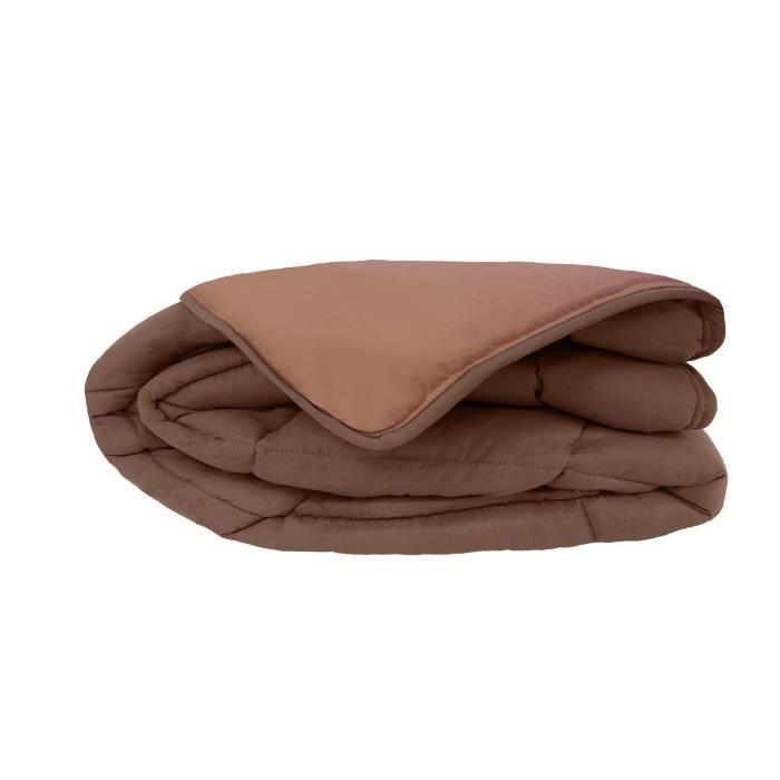 CALGARY Couette chaude Microfibre 400g/m² Choco & Moka 200x200cm - Paloma Tech