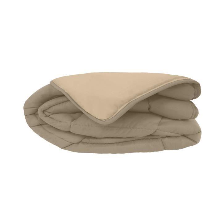 CALGARY Couette chaude Microfibre 400g/m² Taupe & Lin 140x200cm - Paloma Tech