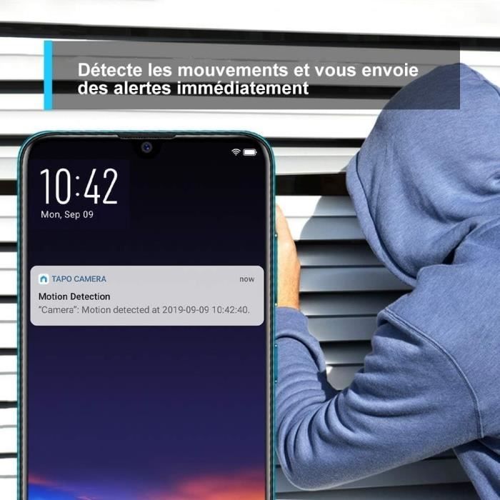 Caméra Surveillance WiFi - TP-Link Tapo C200 - 1080P avec 360° PTZ - Vision Nocturne Détection de Mouvement