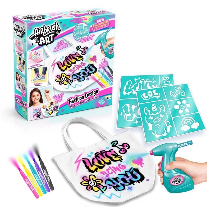 Canal Toys - Airbrush Art - Kit de Fashion Design Kit avec spray électronique pochoirs et feutres - AIR 016