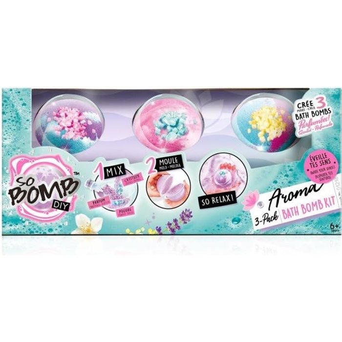 CANAL TOYS - So DIY - Kit pour créer 3 boules de bain effervescentes - Aromathérapie - So Bomb - Bath Bomb 3 Pack